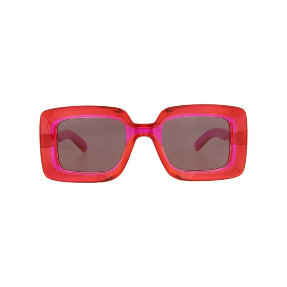 Gucci Square-Frame Injection Sunglasses Pink Womens